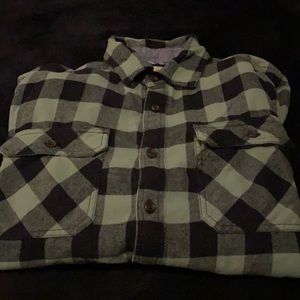 Green and black flannel shirt Long sleeve